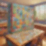 Illustration of a whimsical word puzzle in a classroom setting