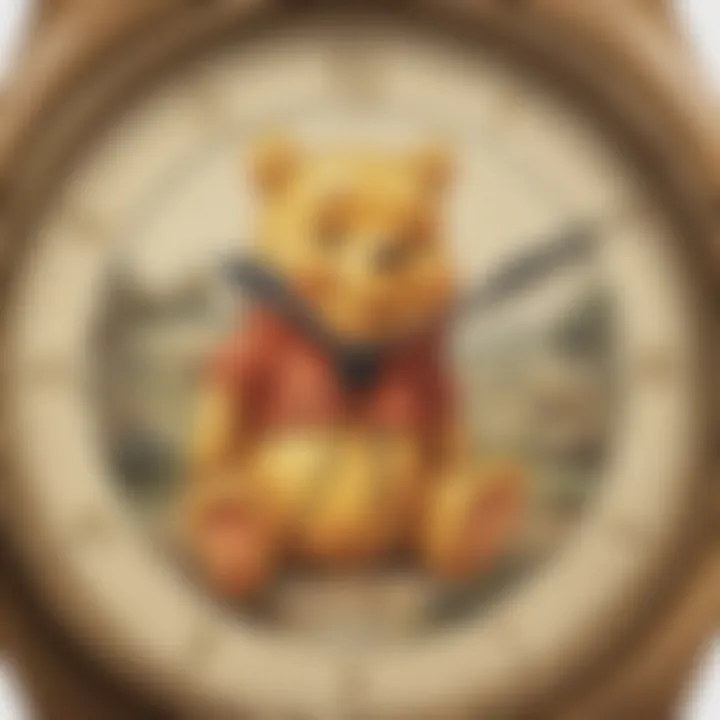 Vintage Winnie the Pooh watch face close up