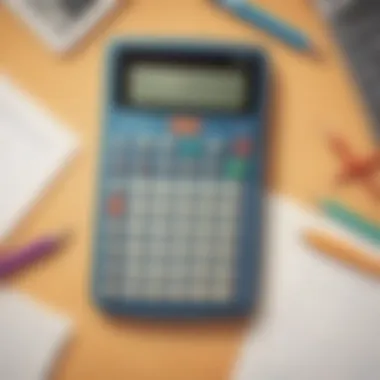 A humorous sketch of a calculator telling a math joke